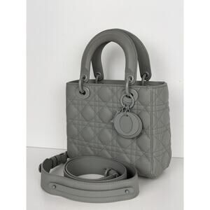 Christian Dior Lady Dior Small Bag in Ultramatte Cannage Grey Leather 2021 B2